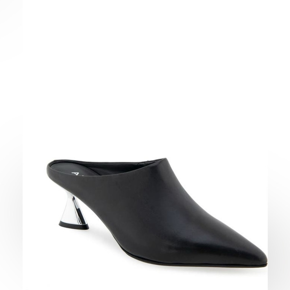 NEW Aerosoles Jama Pointed Toe Mule Black Leather 8 - Picture 3 of 11
